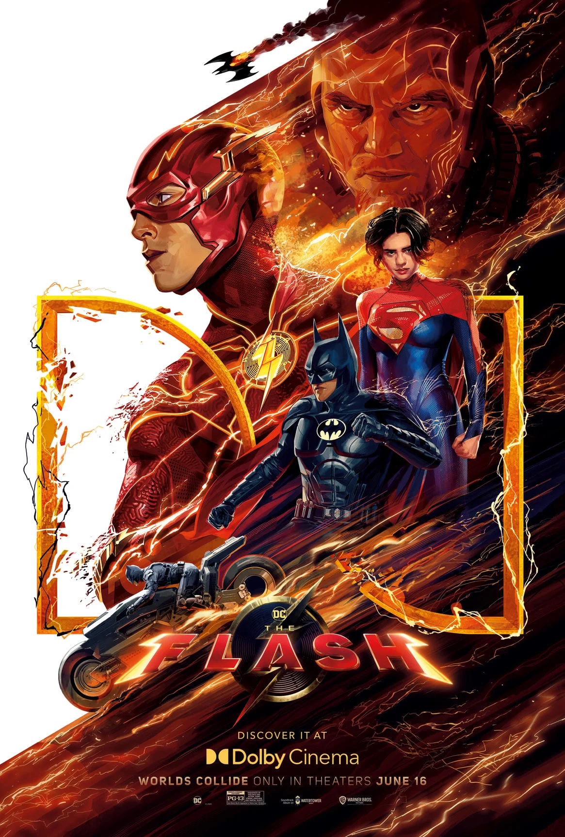 thumbnail image 2 of The Flash Movie Poster – Worlds Collide (Batman / Michael Keaton) – 24x36 Unframed Reproduction 2 of 5